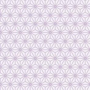 27 Geometric Stars- Japanese Hemp Leaves- Asanoha- PastelOrchid- Lavender- Purple on Off White Background- Petal Solids Coordinate- Small