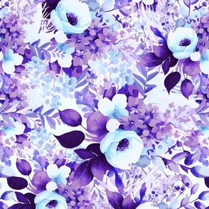 Delilah Floral Print in Violet & Blue: The Essence of Enchanting Elegance