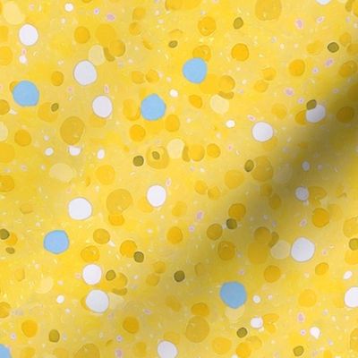 Confetti Polka Dots Ditsy - Bright Yellow - Large Scale (Colors, Confetti & Kimono Dolls)