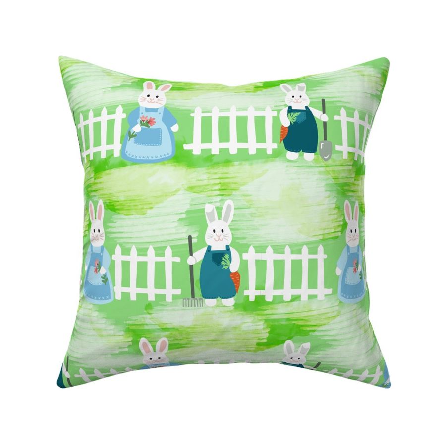 Bunny Rabbit Picket Fence meadow normal scale