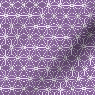 27 Geometric Stars- Japanese Hemp Leaves- Asanoha- White on Orchid- Lavender- Purple Background- Petal Solids Coordinate- sMini