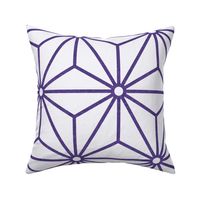 28 Geometric Stars- Japanese Hemp Leaves- Asanoha- Grape- Lavender- Purple on Off White Background- Petal Solids Coordinate- Extra Large