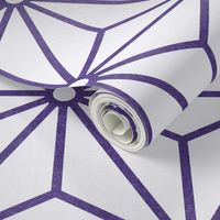 28 Geometric Stars- Japanese Hemp Leaves- Asanoha- Grape- Lavender- Purple on Off White Background- Petal Solids Coordinate- Extra Large