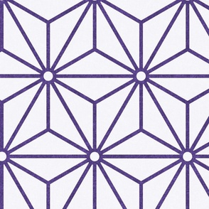 28 Geometric Stars- Japanese Hemp Leaves- Asanoha- Grape- Lavender- Purple on Off White Background- Petal Solids Coordinate- Extra Large