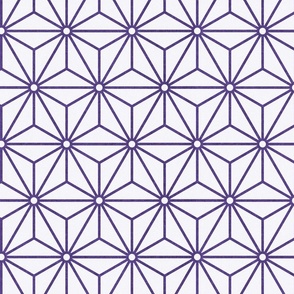 28 Geometric Stars- Japanese Hemp Leaves- Asanoha- Grape- Lavender- Purple on Off White Background- Petal Solids Coordinate- Medium