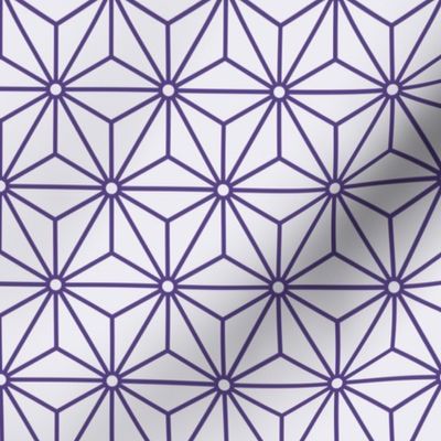 28 Geometric Stars- Japanese Hemp Leaves- Asanoha- Grape- Lavender- Purple on Off White Background- Petal Solids Coordinate- Small