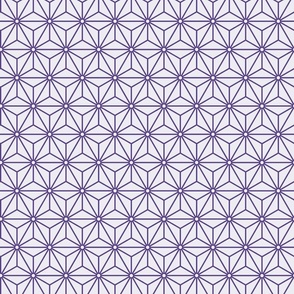 28 Geometric Stars- Japanese Hemp Leaves- Asanoha- Grape- Lavender- Purple on Off White Background- Petal Solids Coordinate- Small