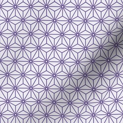 28 Geometric Stars- Japanese Hemp Leaves- Asanoha- Grape- Lavender- Purple on Off White Background- Petal Solids Coordinate- sMini