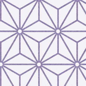 28 Geometric Stars- Japanese Hemp Leaves- Asanoha- Pastel Grape- Lavender- Purple on Off White Background- Petal Solids Coordinate- Extra Large