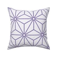 28 Geometric Stars- Japanese Hemp Leaves- Asanoha- Pastel Grape- Lavender- Purple on Off White Background- Petal Solids Coordinate- Large