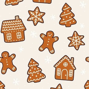 Snowy Gingerbread - beige