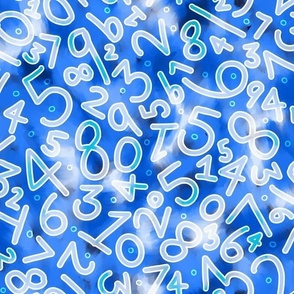 Numbers blue normal scale