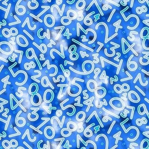 Numbers blue small scale