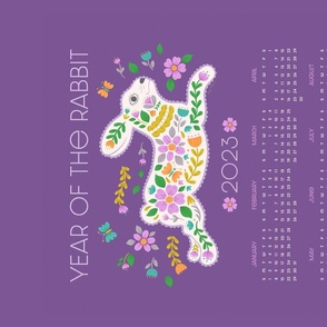 Year of the Rabbit 2023 Calendar | Purple