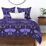Maximalist Folk Dragons and Enchanted Forest Friends - periwinkle purple - large