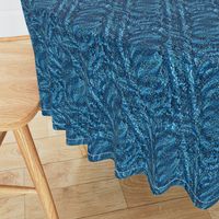 Flowing Textured Leaves Dramatic Elegant Classy Large Neutral Interior Monochromatic Blue Blender Jewel Tones Bahama Blue 006699 Dynamic Modern Abstract Geometric