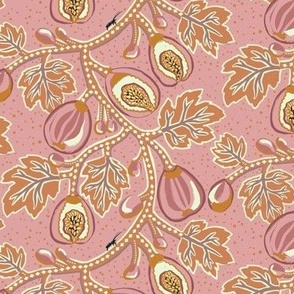 Fig branches on dusky pink - small