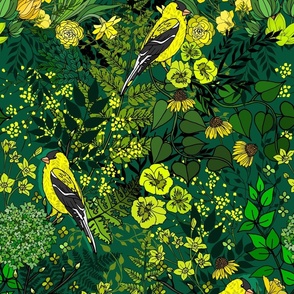 Goldfinch Gathering (large scale) 