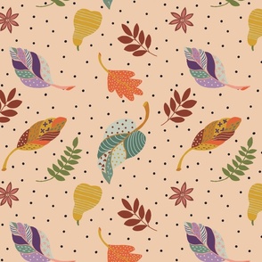 QUILTED FALL LEAVES AND PEARS