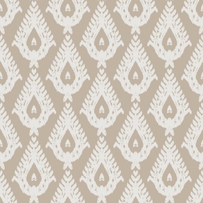 Traditional TearDrop Ikat - khaki and concrete