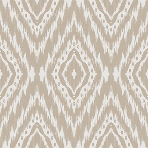 diamond ikat  -   khaki and concrete