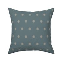 polka dots in  french blue  with  khaki dots