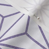 28 Geometric Stars- Japanese Hemp Leaves- Asanoha- Pastel Grape- Lavender- Purple on Off White Background- Petal Solids Coordinate- Medium