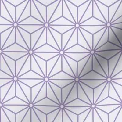 28 Geometric Stars- Japanese Hemp Leaves- Asanoha- Pastel Grape- Lavender- Purple on Off White Background- Petal Solids Coordinate- Small