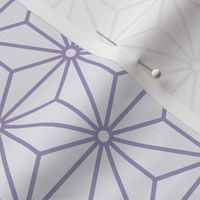 28 Geometric Stars- Japanese Hemp Leaves- Asanoha- Pastel Grape- Lavender- Purple on Off White Background- Petal Solids Coordinate- Small