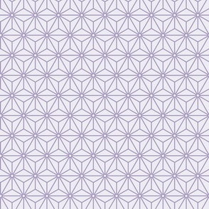 28 Geometric Stars- Japanese Hemp Leaves- Asanoha- Pastel Grape- Lavender- Purple on Off White Background- Petal Solids Coordinate- Small