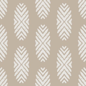 tribal ikat medallions -  khaki and concrete gray