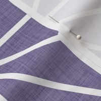 28 Geometric Stars- Japanese Hemp Leaves- Asanoha- White on Grape- Lavender- Purple Background- Petal Solids Coordinate- Large