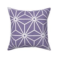 28 Geometric Stars- Japanese Hemp Leaves- Asanoha- White on Grape- Lavender- Purple Background- Petal Solids Coordinate- Large