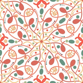 Orange and Turquoise Complementary Pattern Tapestry 