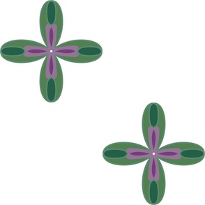 Green and Purple Flowers Complementary Retro Minimalist 