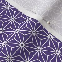 28 Geometric Stars- Japanese Hemp Leaves- Asanoha- White on Grape- Lavender- Purple Background- Petal Solids Coordinate- sMini