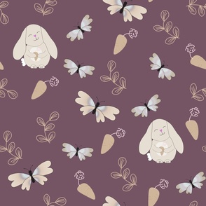Cute Rabbit Fabric, Wallpaper and Home Decor | Spoonflower