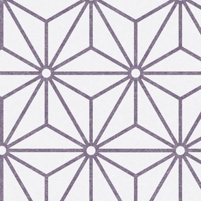 29 Geometric Stars- Japanese Hemp Leaves- Asanoha- Pastel Plum- Lavender- Purple on Off White Background- Petal Solids Coordinate- Extra Large