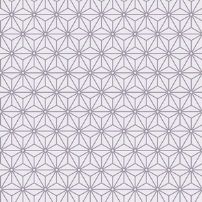 29 Geometric Stars- Japanese Hemp Leaves- Asanoha- Pastel Plum- Lavender- Purple on Off White Background- Petal Solids Coordinate- Small