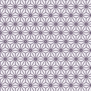 29 Geometric Stars- Japanese Hemp Leaves- Asanoha- Plum- Lavender- Purple on Off White Background- Petal Solids Coordinate- Small