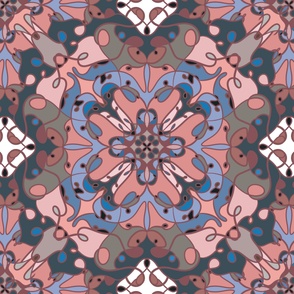 Pink Blue Diamond Pattern Tapestry 