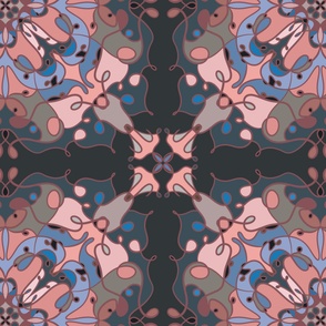 Pink Smoke Square Symmetrical Pattern Tapestry 
