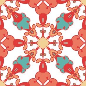 Red Orange Tapestry Symmetric