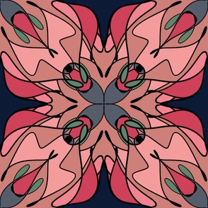 Pink Blue Green Symmetrical Tapestry 