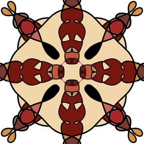 Yellow Red Symmetrical Tapestry 