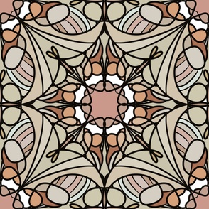 Pink Beige Symmetrical Tapestry 
