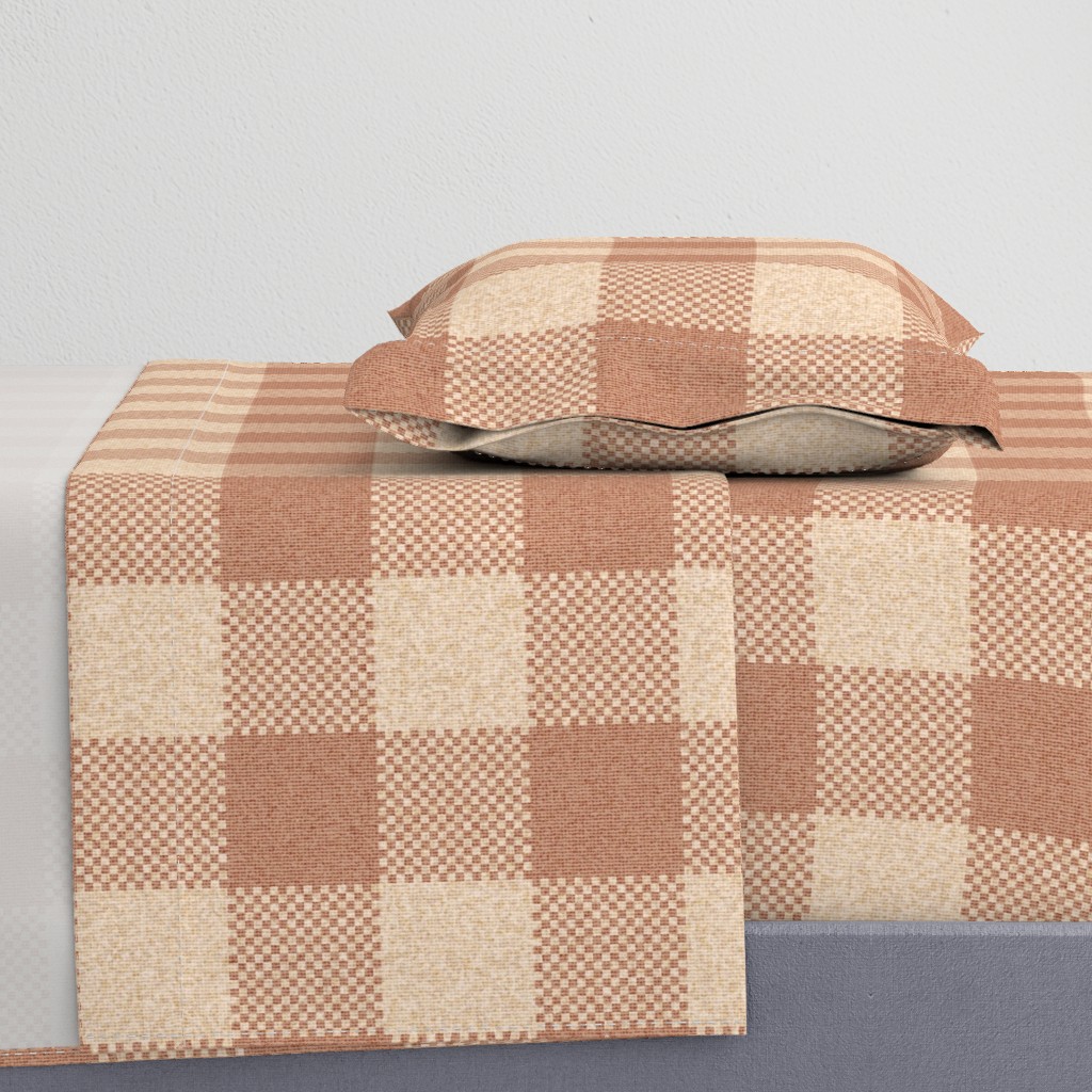 Woven Gingham Plaid Terracotta Ochre