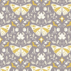 pretty butterfly-gray and mustard