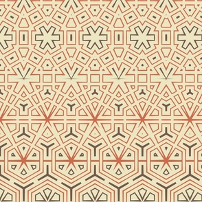 Geometric Morphing Hexagon Pattern in Retro Colors