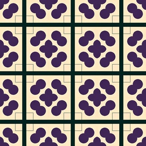 Purple Dots and Cream Squares